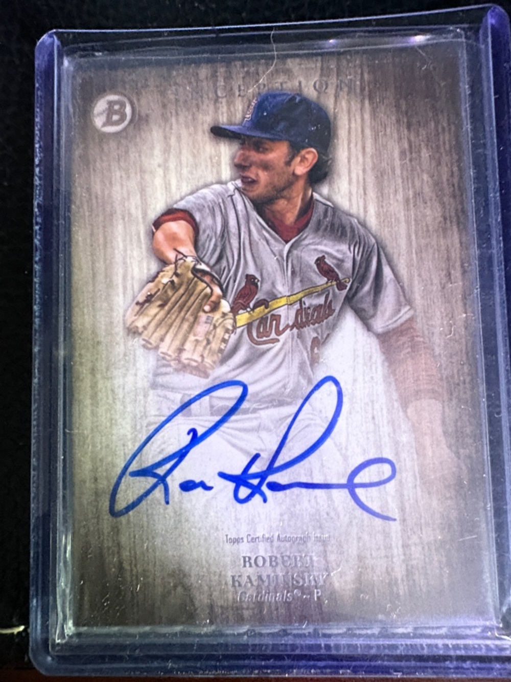 Autographed Baseball Card - St. Louis Cardinals Player Robert Kaminsky